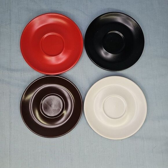 Espresso Coffee Cup Set of 4 Red Brown White Black NEW - Picture 6 of 16